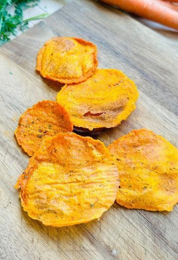 Chips de batata-doce feitos por aluna